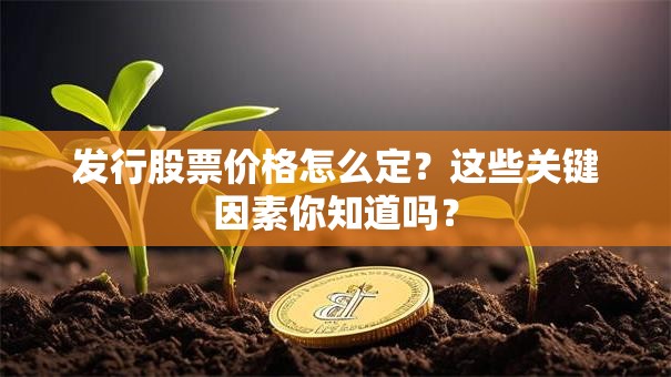发行股票价格怎么定？这些关键因素你知道吗？