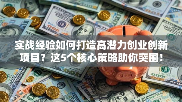 实战经验如何打造高潜力创业创新项目？这5个核心策略助你突围！