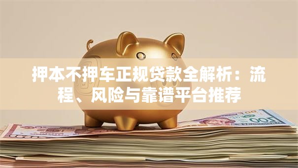 押本不押车正规贷款全解析：流程、风险与靠谱平台推荐