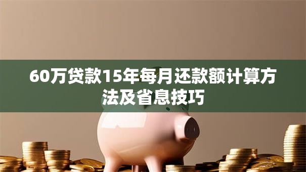 60万贷款15年每月还款额计算方法及省息技巧