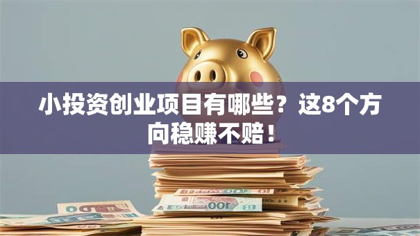 小投资创业项目有哪些？这8个方向稳赚不赔！