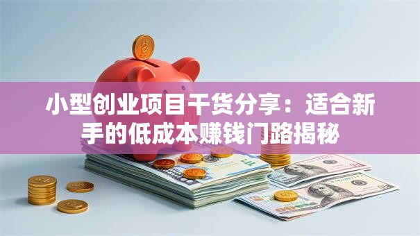 小型创业项目干货分享：适合新手的低成本赚钱门路揭秘
