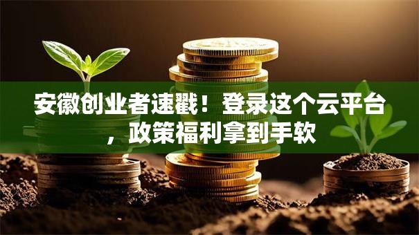 安徽创业者速戳！登录这个云平台，政策福利拿到手软