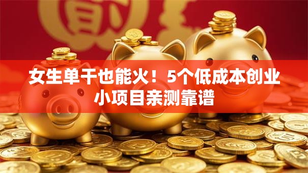 女生单干也能火！5个低成本创业小项目亲测靠谱