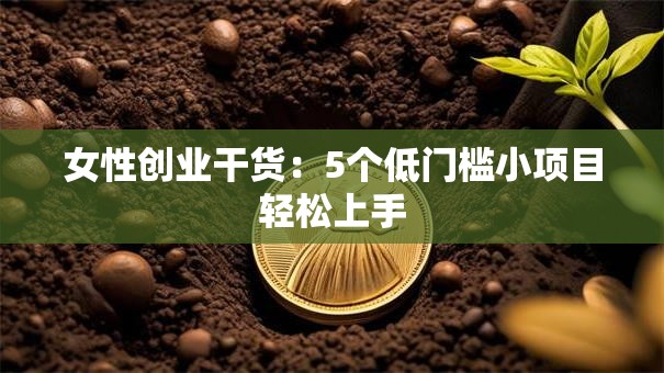 女性创业干货：5个低门槛小项目轻松上手
