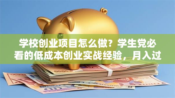 学校创业项目怎么做？学生党必看的低成本创业实战经验，月入过万其实不难！