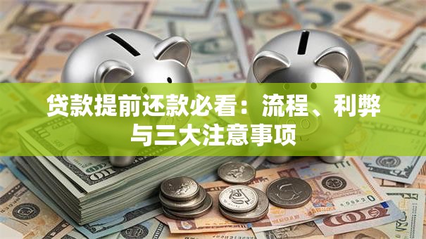 贷款提前还款必看：流程、利弊与三大注意事项