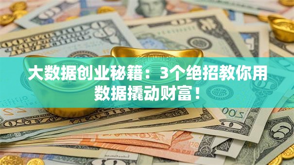 大数据创业秘籍：3个绝招教你用数据撬动财富！