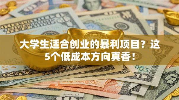 大学生适合创业的暴利项目？这5个低成本方向真香！