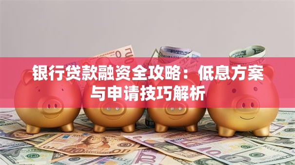 银行贷款融资全攻略：低息方案与申请技巧解析