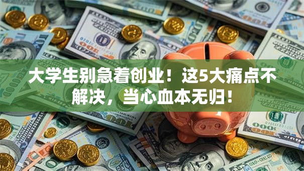 大学生别急着创业！这5大痛点不解决，当心血本无归！