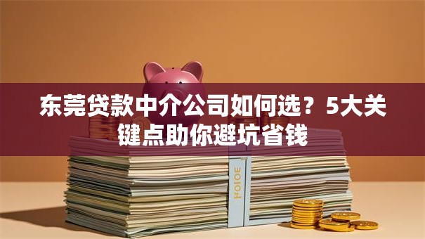 东莞贷款中介公司如何选？5大关键点助你避坑省钱