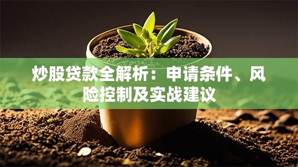炒股贷款全解析：申请条件、风险控制及实战建议