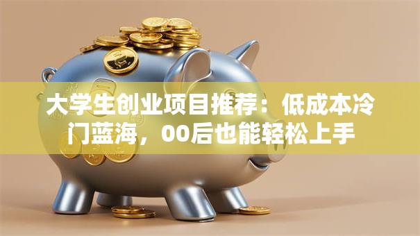 大学生创业项目推荐：低成本冷门蓝海，00后也能轻松上手