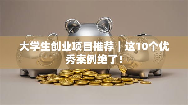 大学生创业项目推荐｜这10个优秀案例绝了！