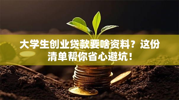 大学生创业贷款要啥资料？这份清单帮你省心避坑！