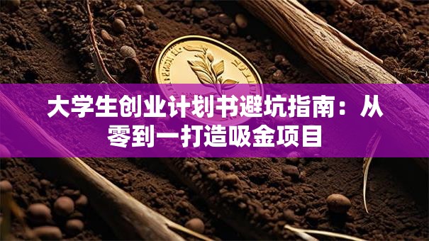 大学生创业计划书避坑指南：从零到一打造吸金项目