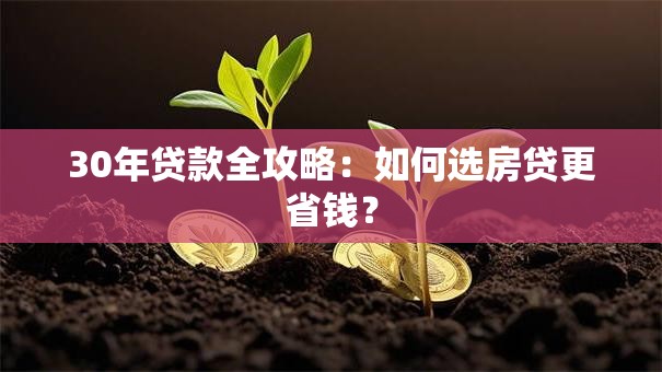 30年贷款全攻略：如何选房贷更省钱？