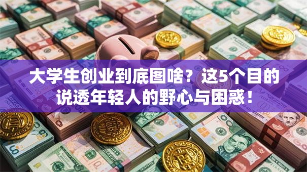 大学生创业到底图啥？这5个目的说透年轻人的野心与困惑！