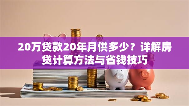 20万贷款20年月供多少？详解房贷计算方法与省钱技巧