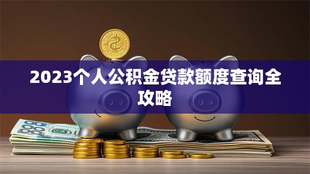2023个人公积金贷款额度查询全攻略