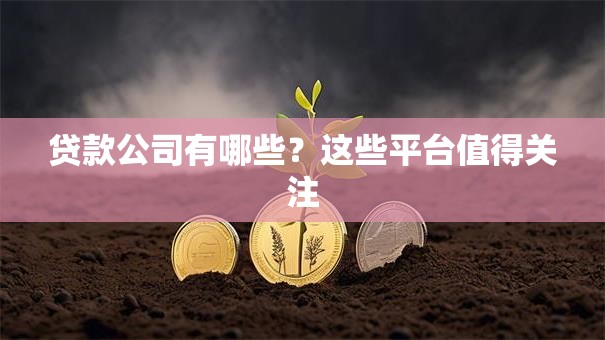 贷款公司有哪些？这些平台值得关注