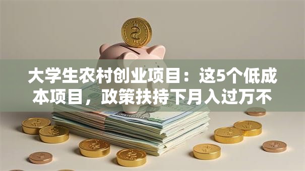 大学生农村创业项目：这5个低成本项目，政策扶持下月入过万不是梦！