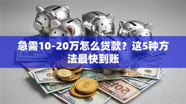 急需10-20万怎么贷款？这5种方法最快到账