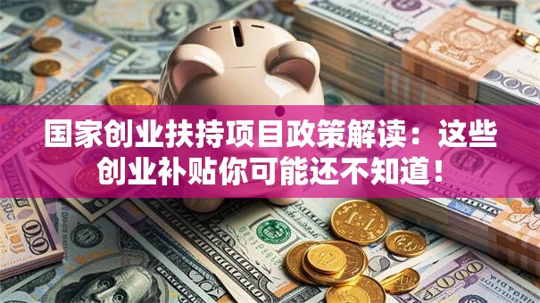 国家创业扶持项目政策解读：这些创业补贴你可能还不知道！