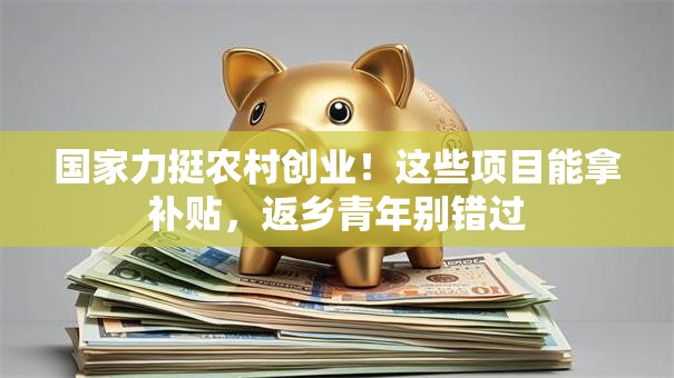 国家力挺农村创业！这些项目能拿补贴，返乡青年别错过