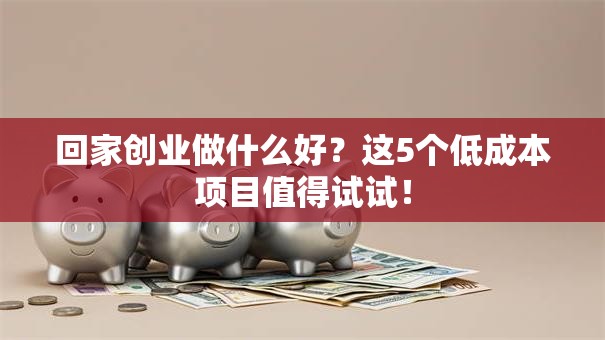 回家创业做什么好？这5个低成本项目值得试试！