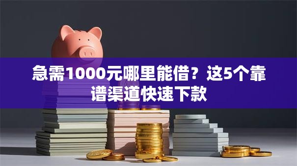 急需1000元哪里能借？这5个靠谱渠道快速下款