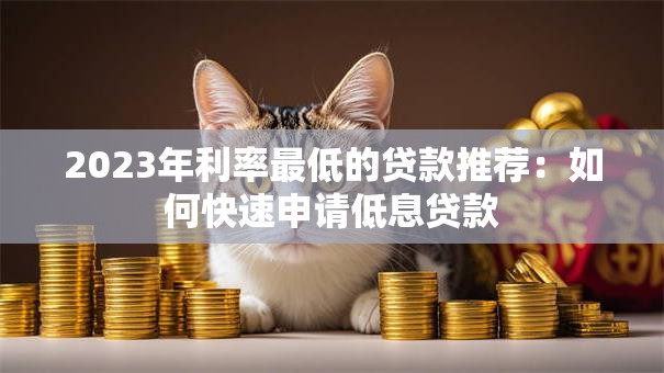 2023年利率最低的贷款推荐：如何快速申请低息贷款
