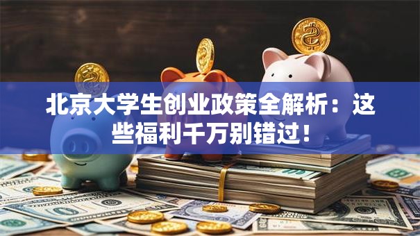 北京大学生创业政策全解析：这些福利千万别错过！