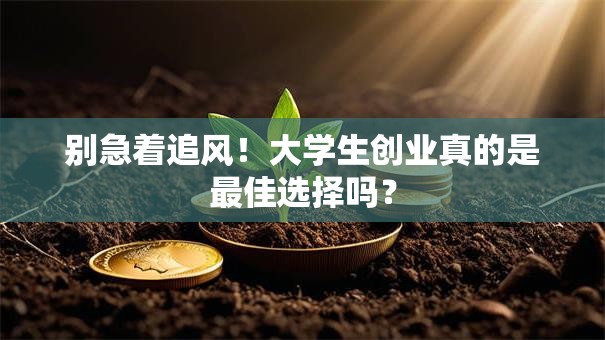 别急着追风！大学生创业真的是最佳选择吗？