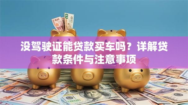 没驾驶证能贷款买车吗？详解贷款条件与注意事项
