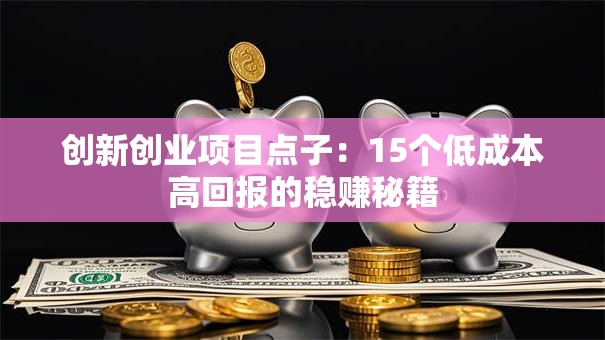 创新创业项目点子：15个低成本高回报的稳赚秘籍