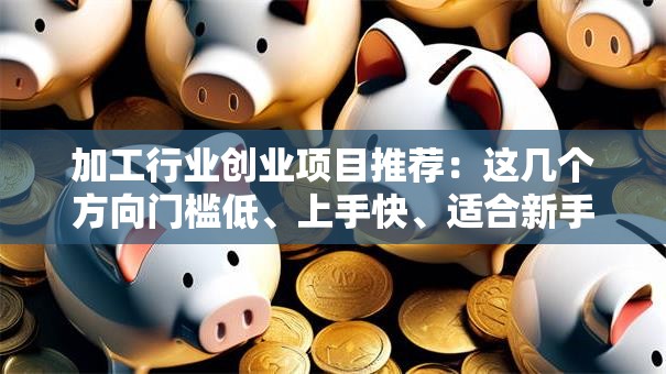 加工行业创业项目推荐：这几个方向门槛低、上手快、适合新手赚钱！