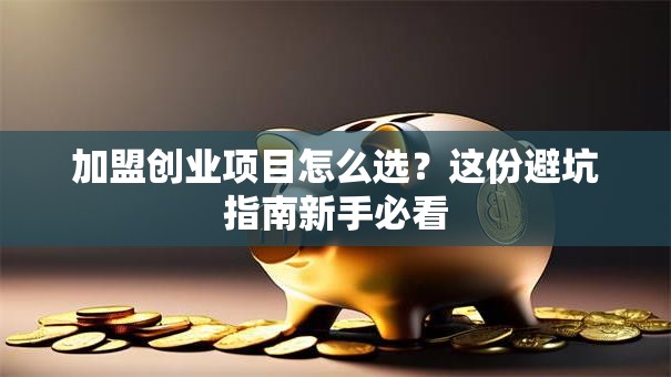 加盟创业项目怎么选？这份避坑指南新手必看
