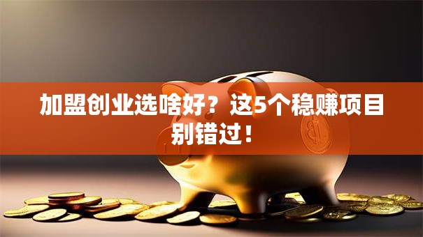 加盟创业选啥好？这5个稳赚项目别错过！