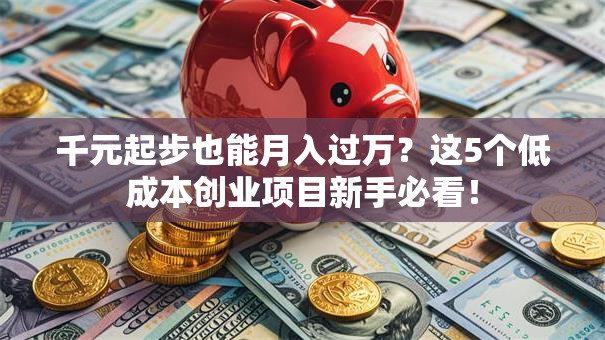 千元起步也能月入过万？这5个低成本创业项目新手必看！