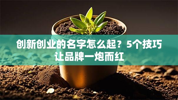 创新创业的名字怎么起？5个技巧让品牌一炮而红