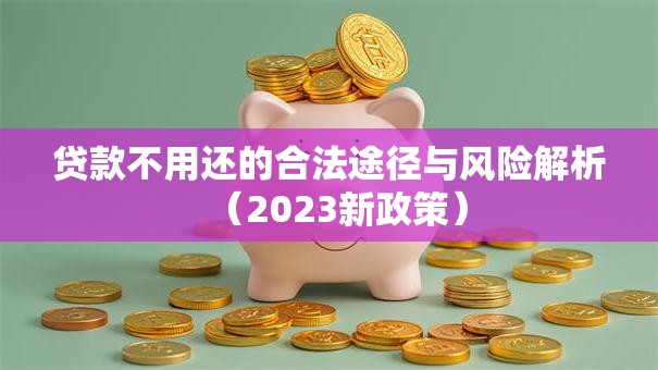 贷款不用还的合法途径与风险解析（2023新政策）