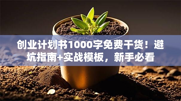 创业计划书1000字免费干货！避坑指南+实战模板，新手必看