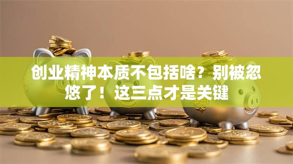 创业精神本质不包括啥？别被忽悠了！这三点才是关键