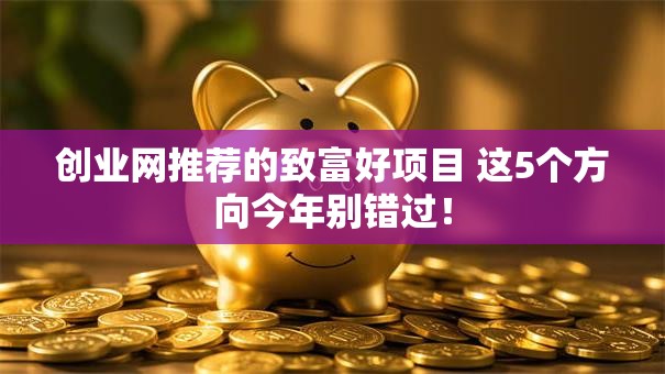 创业网推荐的致富好项目 这5个方向今年别错过！
