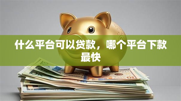 什么平台可以贷款，哪个平台下款最快
