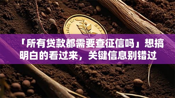 「所有贷款都需要查征信吗」想搞明白的看过来，关键信息别错过