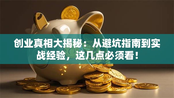 创业真相大揭秘：从避坑指南到实战经验，这几点必须看！