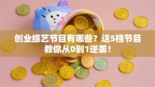 创业综艺节目有哪些？这5档节目教你从0到1逆袭！